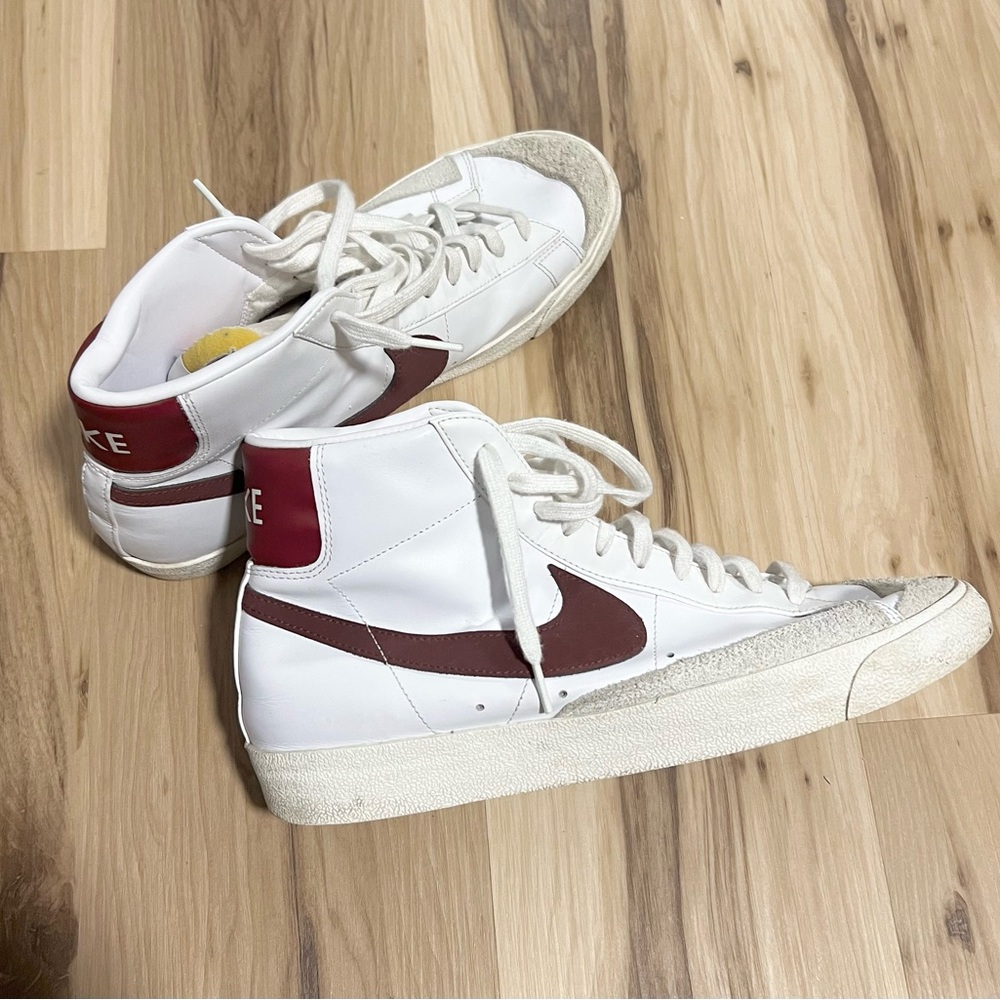 Nike Blazer Mid ‘77 White Team Red - Men’s Burgundy Sneakers
